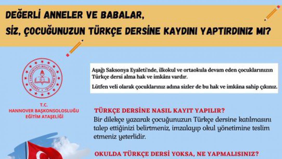 Türkçe Derslerine Kayıt Yaptırmayı Unutmayalım!!!